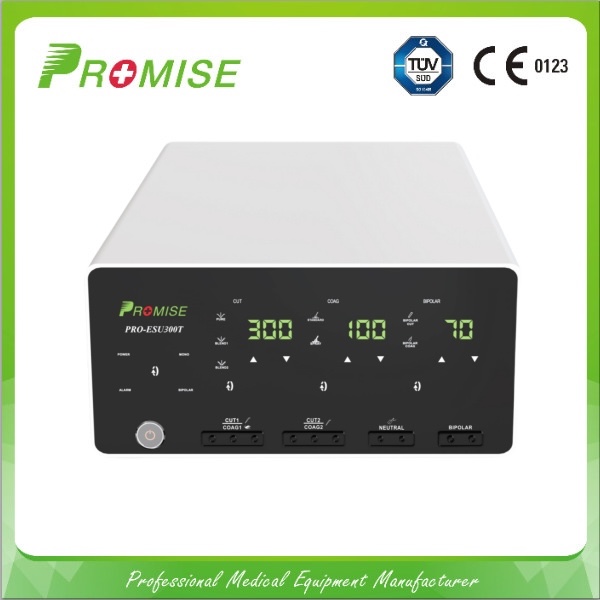 PROMISE PRO-ESU300T Next-Gen 300W High Frequency Electrosurgical Unit Diathermy Machine with Dual Monopolar Bipolar Output Full Touch Screen Surgical Cautery Equipment for Hospital