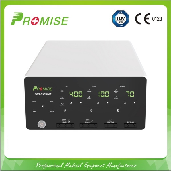 PROMISE PRO-ESU400T High-Power 400W High Frequency Electrosurgical Generator Multi-Functional Diathermy System with Intelligent Full Touch Interface and Independent Dual Monopolar